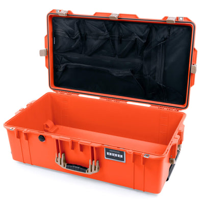 Pelican 1615 Air Case, Orange with Desert Tan Handles & Latches Mesh Lid Organizer Only ColorCase 016150-0100-150-310