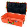 Pelican 1615 Air Case, Orange with Lime Green Handles & Latches Mesh Lid Organizer Only ColorCase 016150-0100-150-300