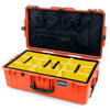 Pelican 1615 Air Case, Orange with OD Green Handles & Latches Yellow Padded Microfiber Dividers with Mesh Lid Organizer ColorCase 016150-0110-150-130