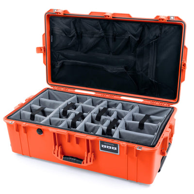 Pelican 1615 Air Case, Orange Gray Padded Microfiber Dividers with Mesh Lid Organizer ColorCase 016150-0170-150-150