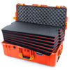 Pelican 1615 Air Case, Orange with Yellow Handles & Latches Custom Tool Kit (6 Foam Inserts with Convoluted Lid Foam) ColorCase 016150-0060-150-240