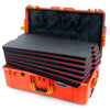Pelican 1615 Air Case, Orange with Yellow Handles & Latches Custom Tool Kit (6 Foam Inserts with Mesh Lid Organizer) ColorCase 016150-0160-150-240