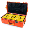 Pelican 1615 Air Case, Orange with Yellow Handles & Latches Yellow Padded Microfiber Dividers with Mesh Lid Organizer ColorCase 016150-0110-150-240