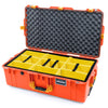 Pelican 1615 Air Case, Orange with Yellow Handles & Latches Yellow Padded Microfiber Dividers with Convoluted Lid Foam ColorCase 016150-0010-150-240