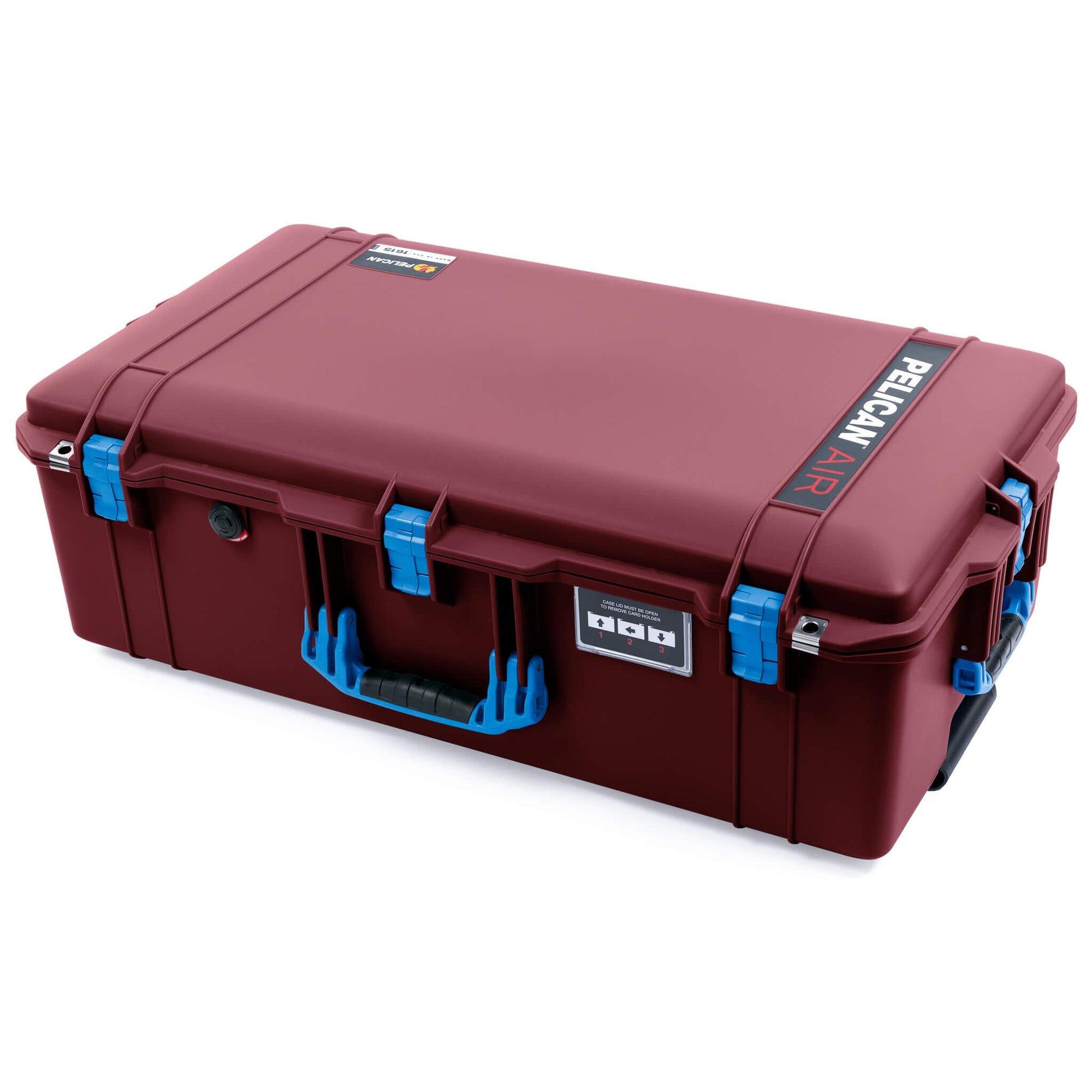 Pelican 1615 Air Case, Oxblood with Blue Handles & Latches ColorCase 