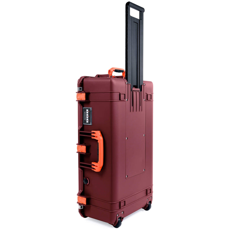 Pelican 1615 Air Case, Oxblood with Orange Handles & Push-Button Latches ColorCase 