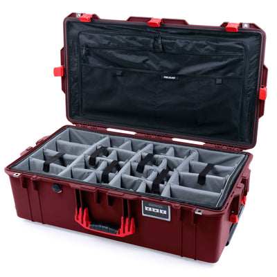 Pelican 1615 Air Case, Oxblood with Red Handles & Latches TrekPak Divider System with Combo-Pouch Lid Organizer ColorCase 016150-0320-510-320