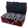 Pelican 1615 Air Case, Oxblood with Silver Handles & Push-Button Latches Gray Padded Microfiber Dividers with Combo-Pouch Lid Organizer ColorCase 016150-0370-510-180