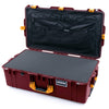 Pelican 1615 Air Case, Oxblood with Yellow Handles & Push-Button Latches Pick & Pluck Foam with Combo-Pouch Lid Organizer ColorCase 016150-0301-510-240