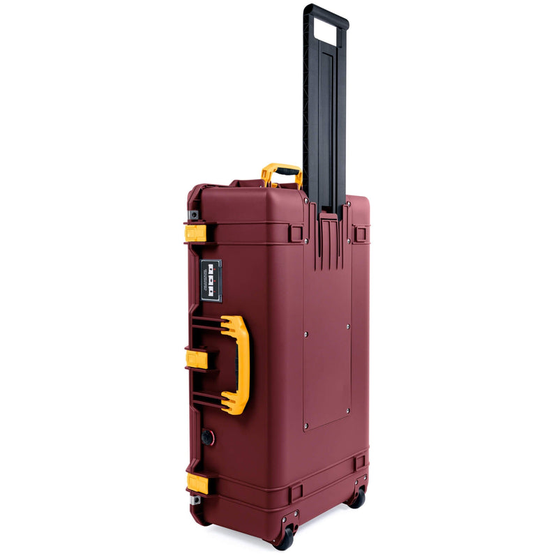 Pelican 1615 Air Case, Oxblood with Yellow Handles & Push-Button Latches ColorCase 