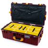Pelican 1615 Air Case, Oxblood with Yellow Handles & Push-Button Latches Yellow Padded Microfiber Dividers with Combo-Pouch Lid Organizer ColorCase 016150-0310-510-240