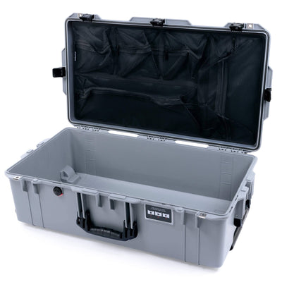 Pelican 1615 Air Case, Silver with Black Handles & Latches Mesh Lid Organizer Only ColorCase 016150-0100-180-110