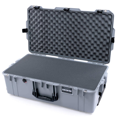 Pelican 1615 Air Case, Silver with Black Handles & Latches Pick & Pluck Foam with Convoluted Lid Foam ColorCase 016150-0001-180-110