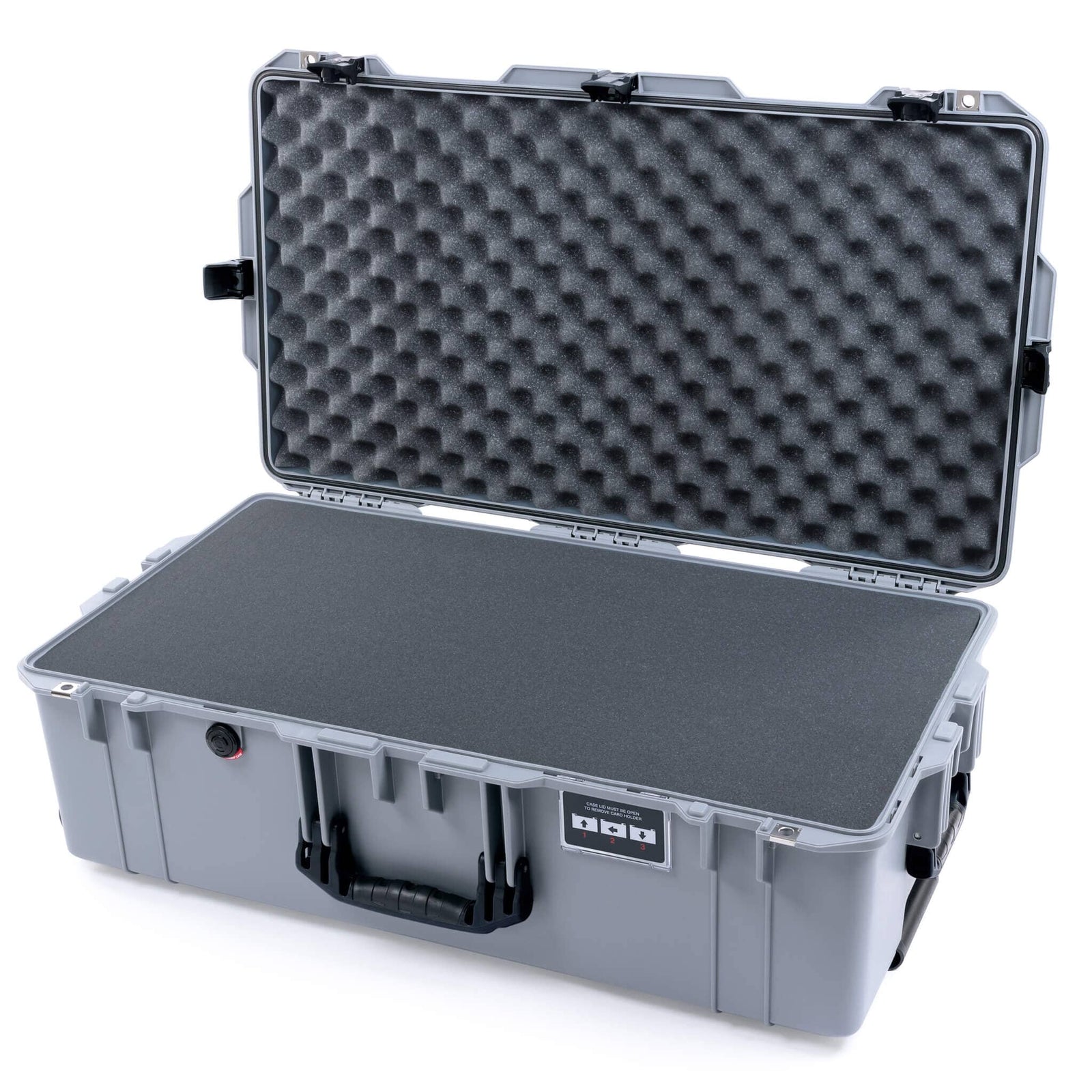 Pelican 1615 Air Case, Silver, TSA Locking Latches Pick & Pluck Foam with Convoluted Lid Foam ColorCase 016150-0001-180-L10