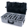 Pelican 1615 Air Case, Silver, TSA Locking Latches Gray Padded Microfiber Dividers with Mesh Lid Organizer ColorCase 016150-0170-180-L10