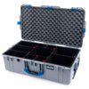 Pelican 1615 Air Case, Silver with Blue Handles & Latches TrekPak Divider System with Convoluted Lid Foam ColorCase 016150-0020-180-120