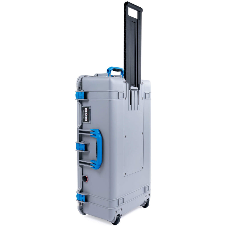 Pelican 1615 Air Case, Silver with Blue Handles & Latches ColorCase 