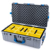 Pelican 1615 Air Case, Silver with Blue Handles & Latches Yellow Padded Microfiber Dividers with Convoluted Lid Foam ColorCase 016150-0010-180-120