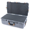 Pelican 1615 Air Case, Silver with Desert Tan Handles & Latches Pick & Pluck Foam with Convoluted Lid Foam ColorCase 016150-0001-180-310