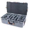Pelican 1615 Air Case, Silver with Desert Tan Handles & Latches Gray Padded Microfiber Dividers with Convoluted Lid Foam ColorCase 016150-0070-180-310
