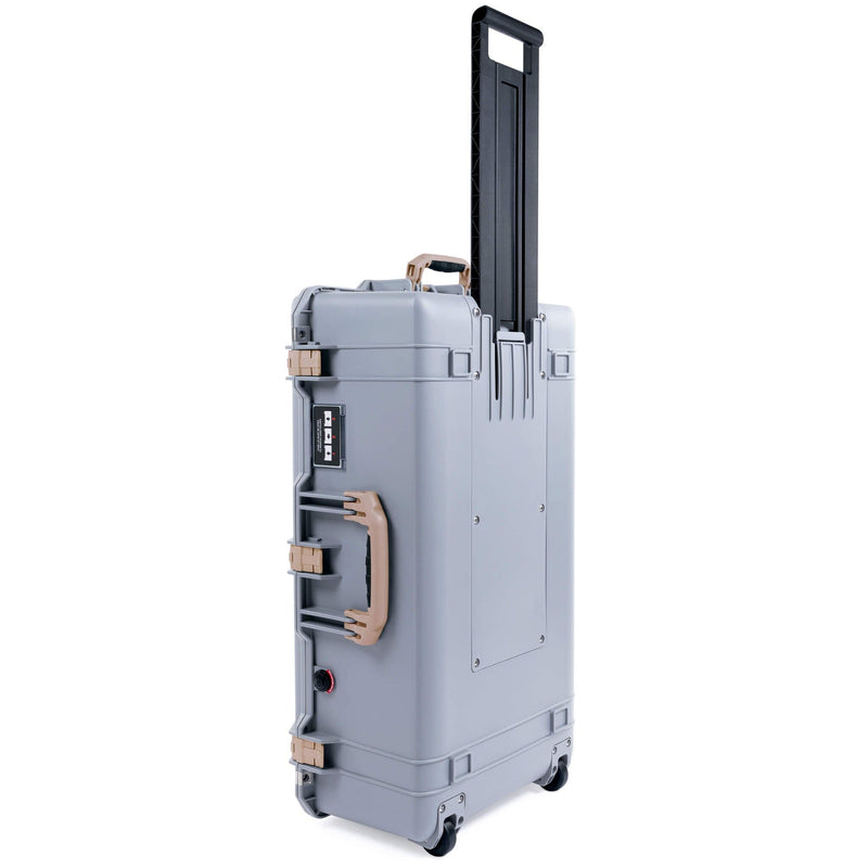 Pelican 1615 Air Case, Silver with Desert Tan Handles & Latches ColorCase 