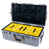 Pelican 1615 Air Case, Silver with Desert Tan Handles & Latches Yellow Padded Microfiber Dividers with Mesh Lid Organizer ColorCase 016150-0110-180-310