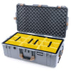 Pelican 1615 Air Case, Silver with Desert Tan Handles & Latches Yellow Padded Microfiber Dividers with Convoluted Lid Foam ColorCase 016150-0010-180-310
