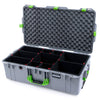 Pelican 1615 Air Case, Silver with Lime Green Handles & Latches TrekPak Divider System with Convoluted Lid Foam ColorCase 016150-0020-180-300