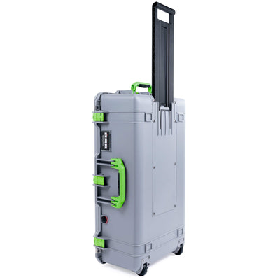 Pelican 1615 Air Case, Silver with Lime Green Handles & Latches ColorCase