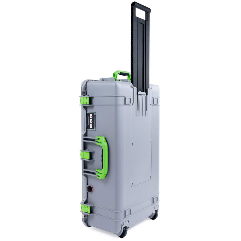 Pelican 1615 Air Case, Silver with Lime Green Handles & Latches ColorCase 