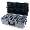 Pelican 1615 Air Case, Silver with OD Green Handles & Latches Gray Padded Microfiber Dividers with Mesh Lid Organizer ColorCase 016150-0170-180-130