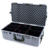 Pelican 1615 Air Case, Silver with OD Green Handles & Latches TrekPak Divider System with Convoluted Lid Foam ColorCase 016150-0020-180-130