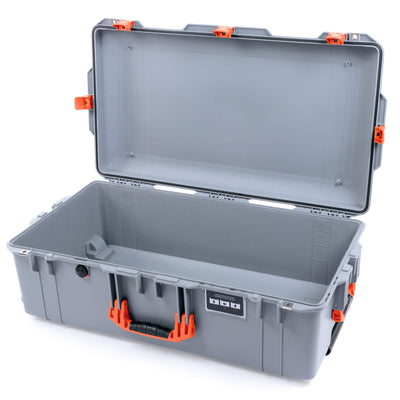 Pelican 1615 Air Case, Silver with Orange Handles & Latches None (Case Only) ColorCase 016150-0000-180-150