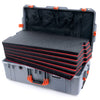 Pelican 1615 Air Case, Silver with Orange Handles & Latches Custom Tool Kit (6 Foam Inserts with Mesh Lid Organizer) ColorCase 016150-0160-180-150
