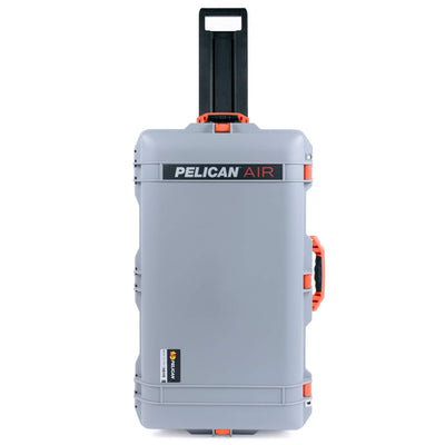 Pelican 1615 Air Case, Silver with Orange Handles & Latches ColorCase