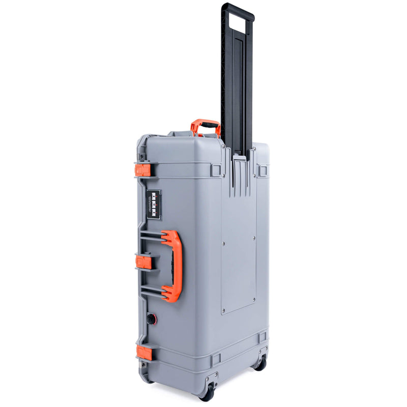 Pelican 1615 Air Case, Silver with Orange Handles & Latches ColorCase 
