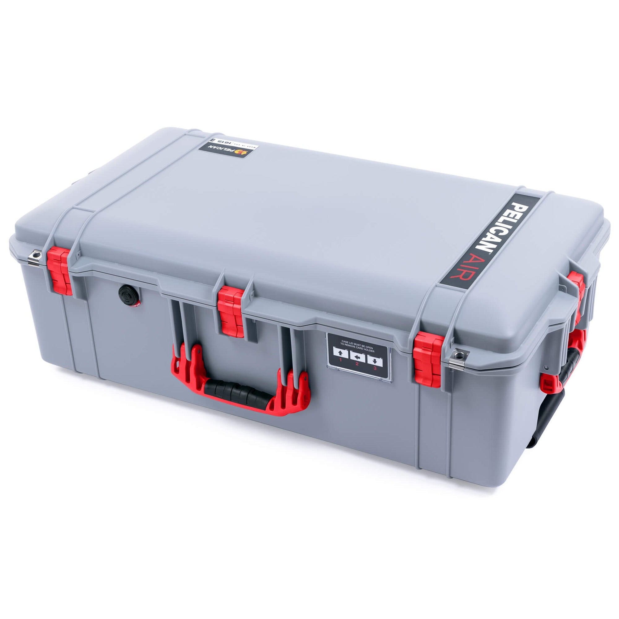 Pelican 1615 Air Case, Silver with Red Handles & Latches ColorCase 