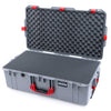 Pelican 1615 Air Case, Silver with Red Handles & Latches Pick & Pluck Foam with Convoluted Lid Foam ColorCase 016150-0001-180-320