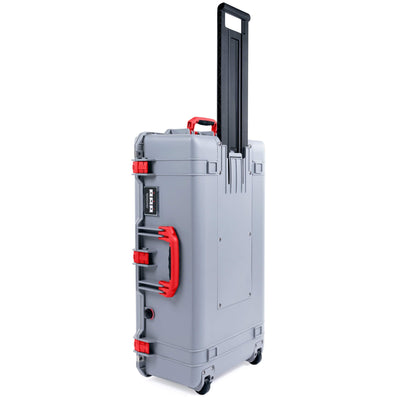 Pelican 1615 Air Case, Silver with Red Handles & Latches ColorCase