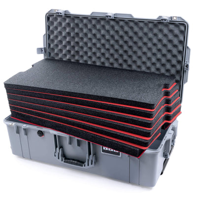 Pelican 1615 Air Case, Silver Custom Tool Kit (6 Foam Inserts with Convoluted Lid Foam) ColorCase 016150-0060-180-180