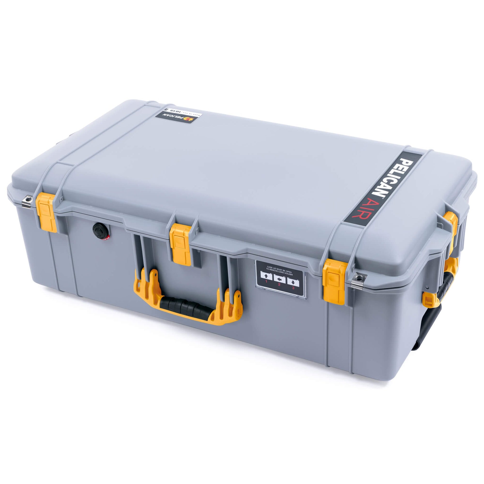 Pelican 1615 Air Case, Silver with Yellow Handles & Latches ColorCase 