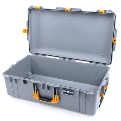 Pelican 1615 Air Case, Silver with Yellow Handles & Latches None (Case Only) ColorCase 016150-0000-180-240