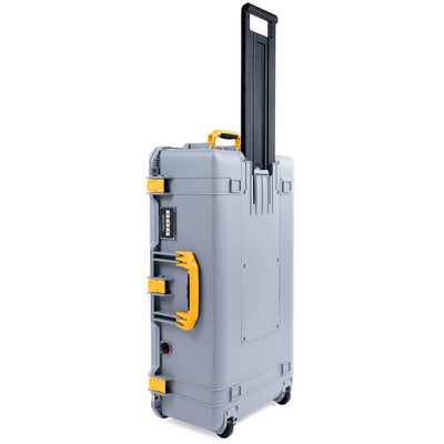 Pelican 1615 Air Case, Silver with Yellow Handles & Latches ColorCase