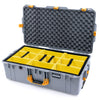Pelican 1615 Air Case, Silver with Yellow Handles & Latches Yellow Padded Microfiber Dividers with Convoluted Lid Foam ColorCase 016150-0010-180-240