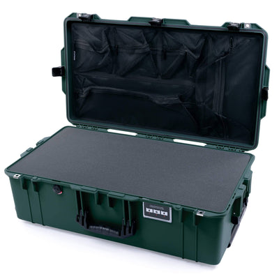 Pelican 1615 Air Case, Trekking Green with Black Handles & Push-Button Latches Pick & Pluck Foam with Mesh Lid Organizer ColorCase 016150-0101-138-110