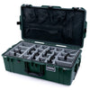 Pelican 1615 Air Case, Trekking Green with Black Handles & Push-Button Latches Gray Padded Microfiber Dividers with Mesh Lid Organizer ColorCase 016150-0170-138-110