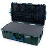 Pelican 1615 Air Case, Trekking Green with Blue Handles & Latches Pick & Pluck Foam with Mesh Lid Organizer ColorCase 016150-0101-138-120