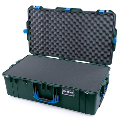 Pelican 1615 Air Case, Trekking Green with Blue Handles & Latches Pick & Pluck Foam with Convoluted Lid Foam ColorCase 016150-0001-138-120