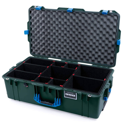 Pelican 1615 Air Case, Trekking Green with Blue Handles & Latches TrekPak Divider System with Convoluted Lid Foam ColorCase 016150-0020-138-120