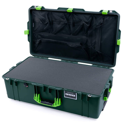 Pelican 1615 Air Case, Trekking Green with Lime Green Handles & Latches Pick & Pluck Foam with Mesh Lid Organizer ColorCase 016150-0101-138-300